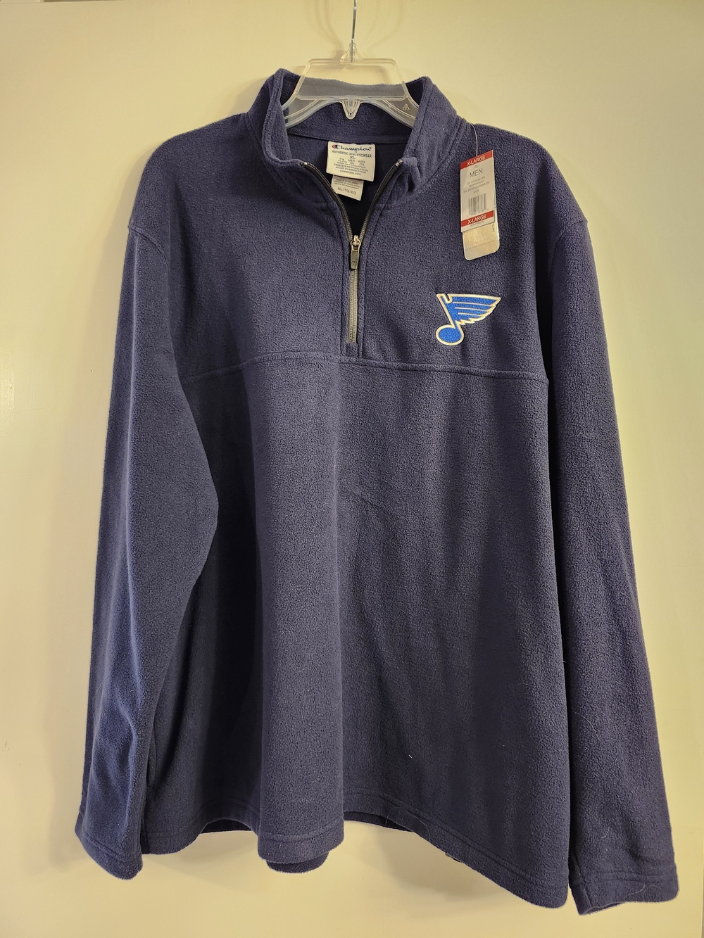Champion Navy Quarter-Zip Fleece with Blues Logo